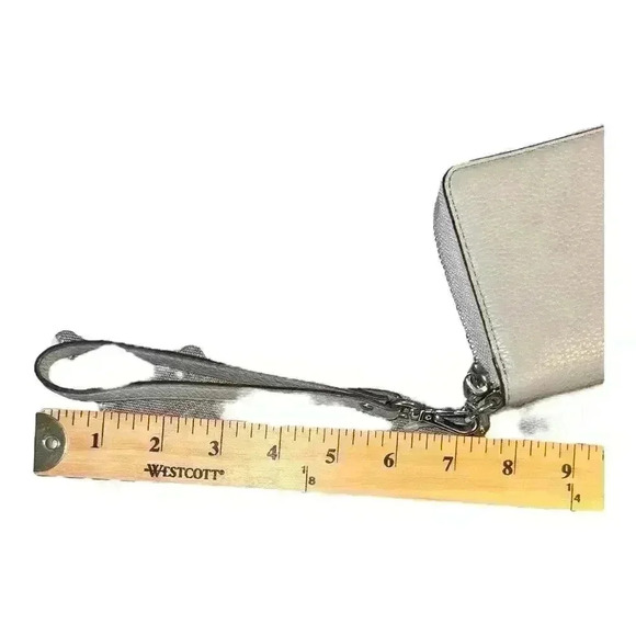 Michael Kors Gray Pebble Leather Zip Around Wristlet - Picture 8 of 8